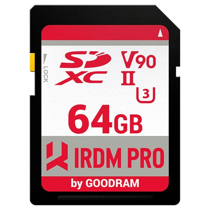 Карта пам'яті Memory card GoodRAM Secure Digital 64Гб IRDM PRO SDXC V90 UHS-II U3 ​​(IRP-S9B0-0640R11)