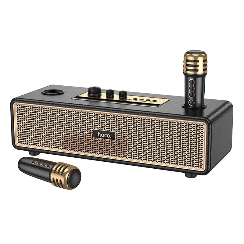 Бездротова портативна колонка з мікрофонами HOCO BS63 Graceful wireless dual-mic BT5.4 speaker 4500mah Black