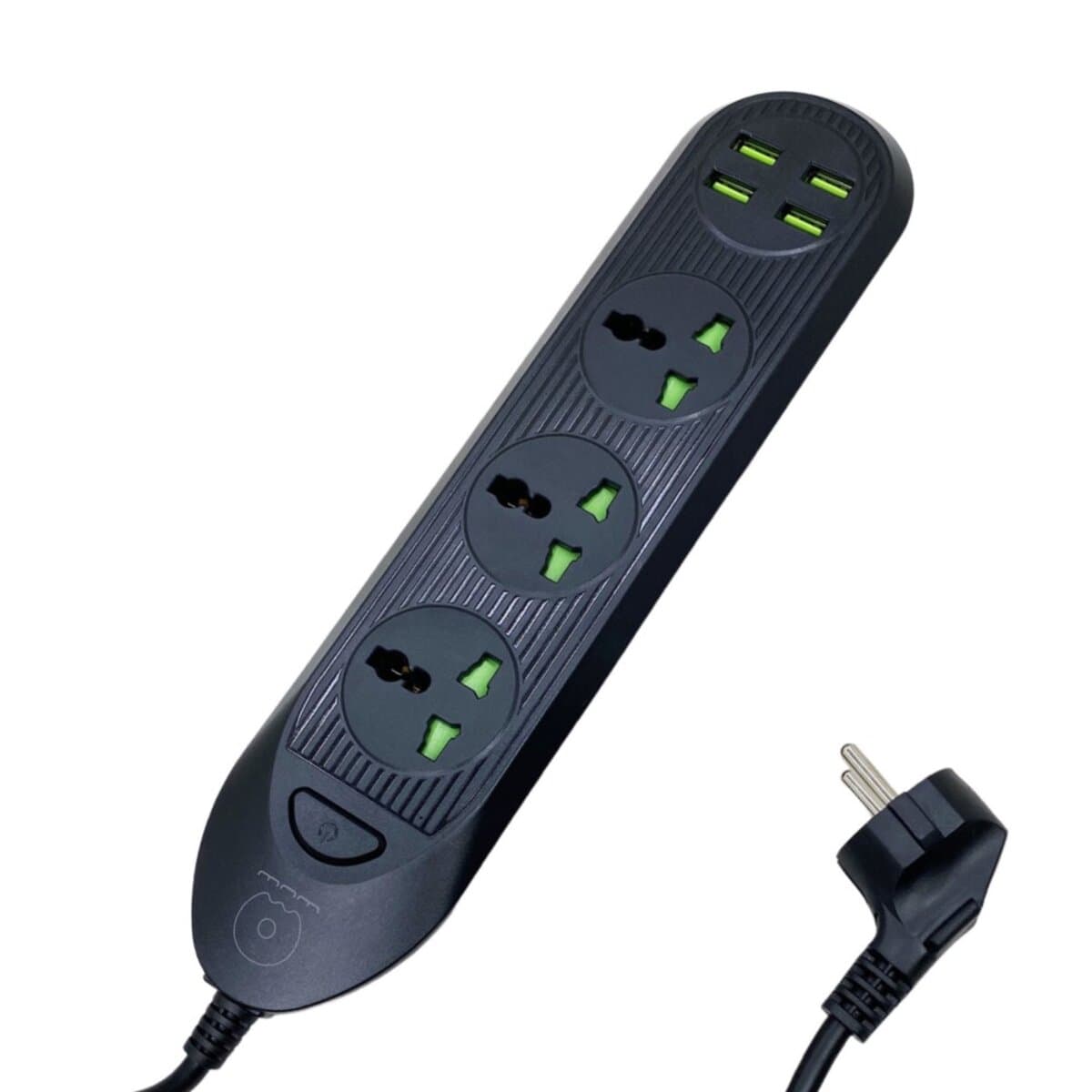 Мережевий подовжувач WUW-C133 4xUSB+3xSocket 2500W 2m Black (WUW-C133)