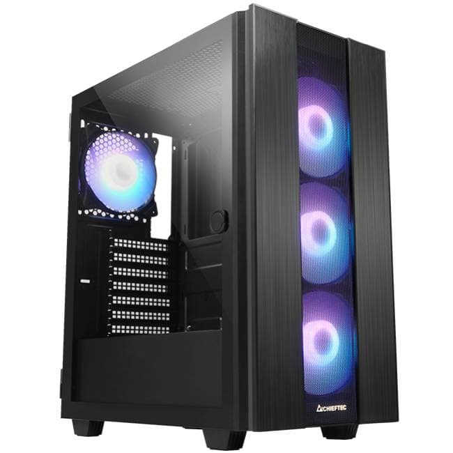 Корпус для комп'ютера Chieftec HUNTER 2 GS-02B-OP 4x120mm A-RGB USB-C ATX без БЖ Black