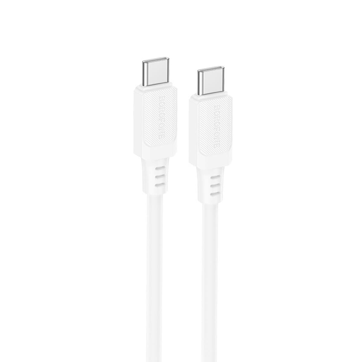 Кабель BOROFONE BX115 Lotto 60W silicone cable Type-C to Type-C 60W 1м White