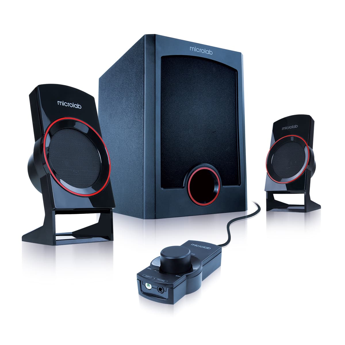 Комп'ютерні колонки 2.1 Microlab M-111 2RCA 3.5 mm stereo 12W Black-Red