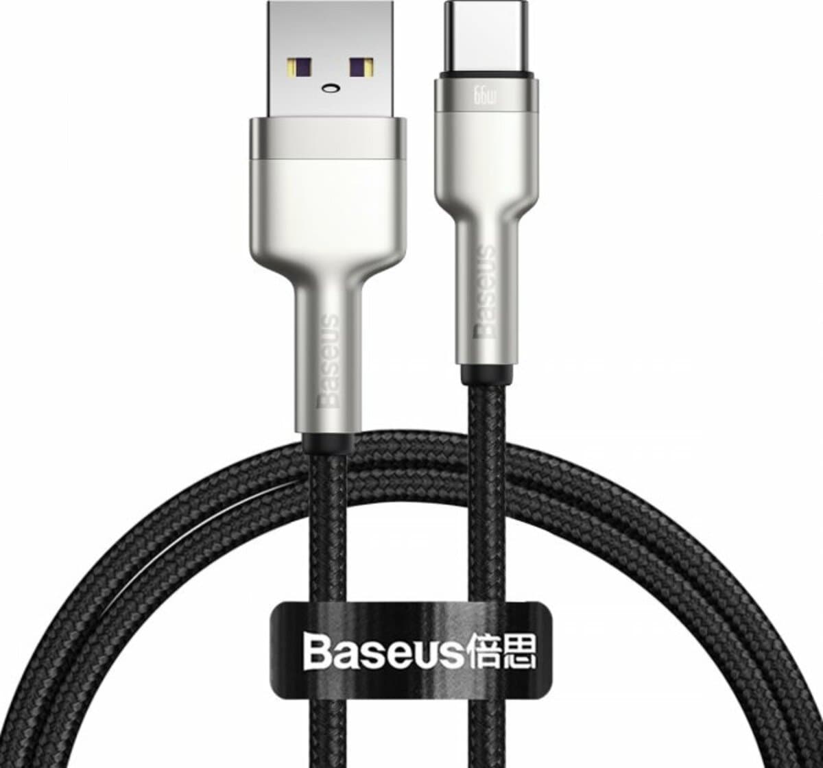 Кабель Baseus Cafule Series Metal Data Cable USB to Type-C 66W 1m Black (CAKF000101)