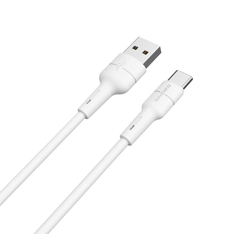 Кабель BOROFONE BX30 USB to Type-C 3A 1m silicone TPE connectors White