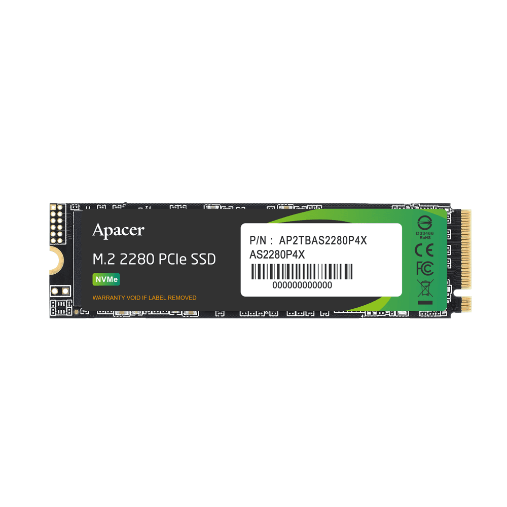 Твердотільний накопичувач SSD M.2 Apacer AS2280P4X 512 ГБ 2280 PCIe 3.0x4 NVMe 3D NAND Read/Write: 2100/1500 МБ/с (AP512GAS2280P4X-1)