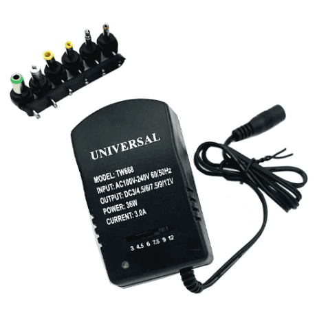 Універсальний блок живлення TW-668 3-12В 30Вт 6 штекерів Black (284566)