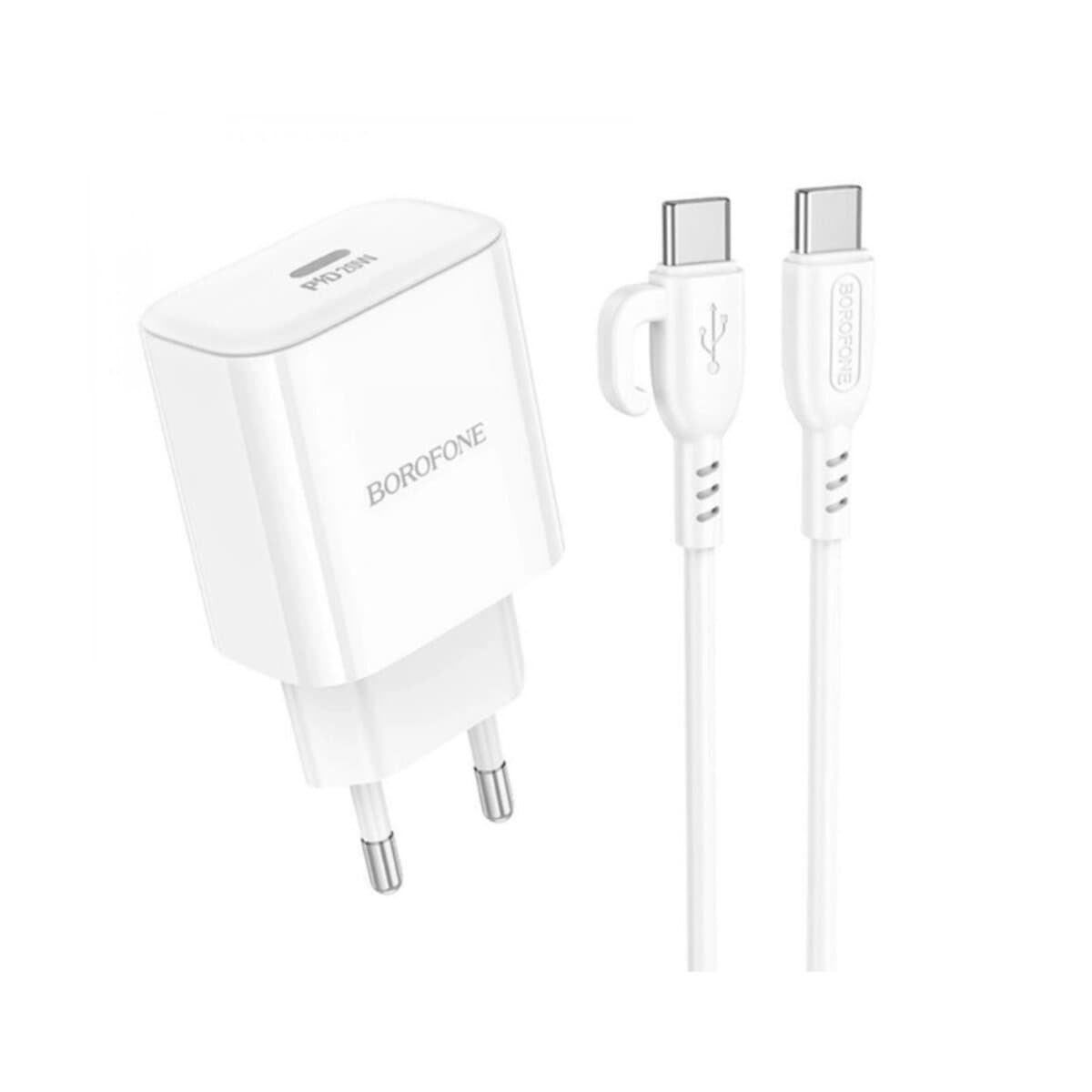 Зарядное устройство BOROFONE BA81A single port PD20W charger set Type-C to Type-C cable EU White