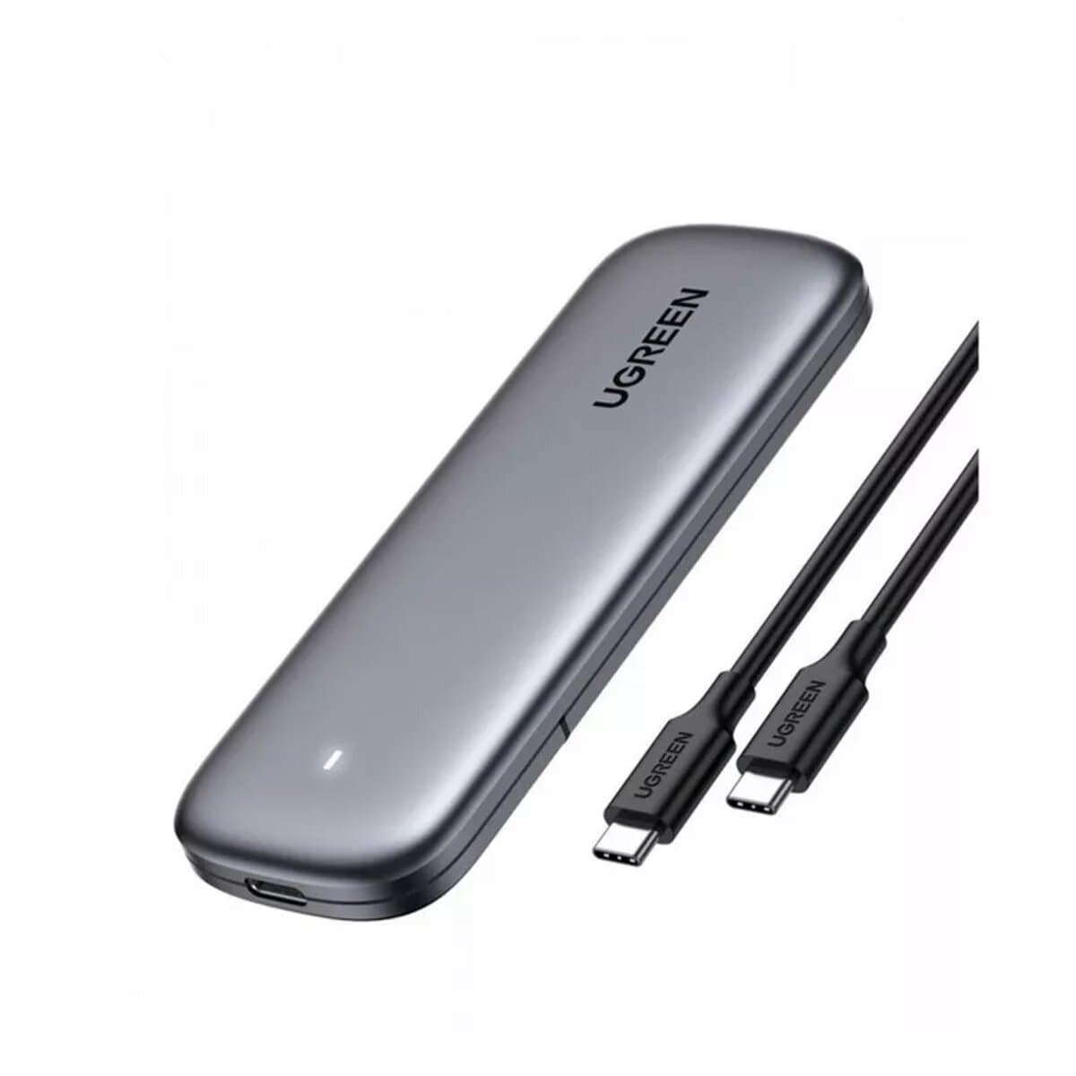 Внешний карман для SSD UGREEN Type-C Female to M.2 M-Key 10G Enclosure Type-C to Type-C Cable 50cm Space Grey (UGR-10902)