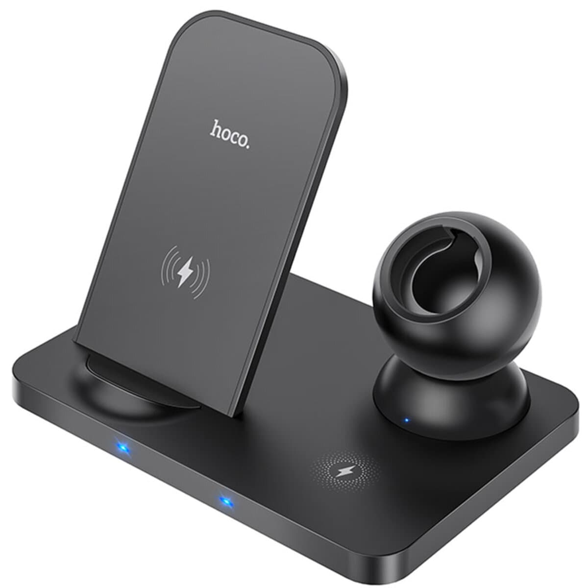 Беспроводное зарядное устройство HOCO CW33 Ultra-Charge 3-in-1 vertical wireless fast charger Black