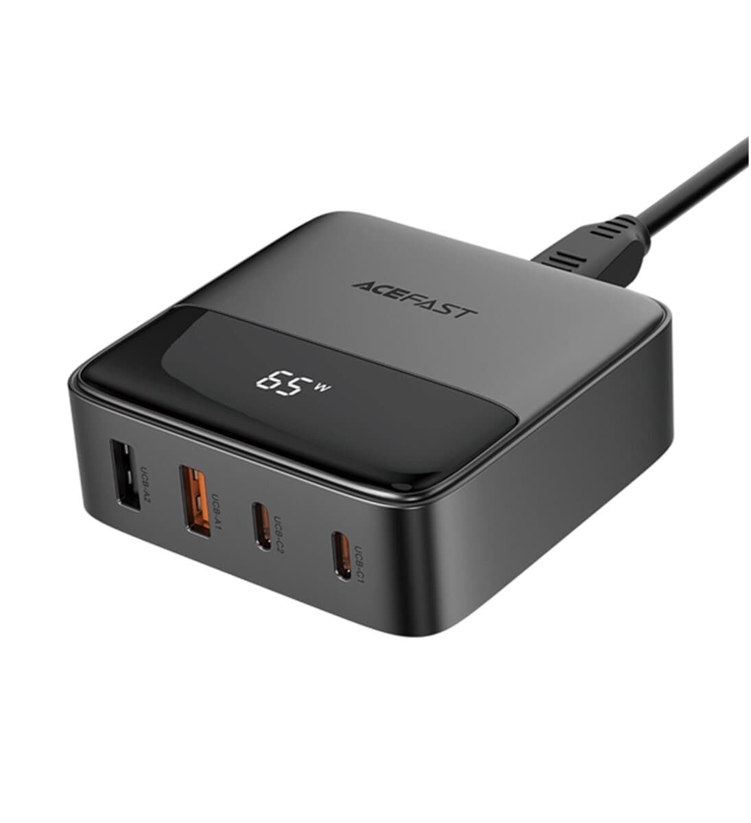 Зарядний пристрій ACEFAST Z6 PD65W GaN 2xType-C+2xUSB desktop charging adapter Black