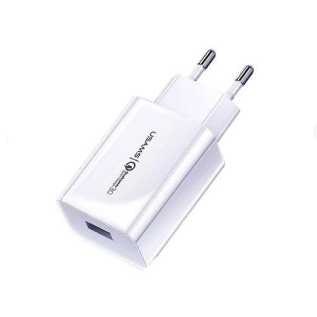 Зарядний пристрій Usams US-CC083 T22 Single USB QC3.0 Travel Charger EU 1xUSB 18W 3A White (CC83TC01)