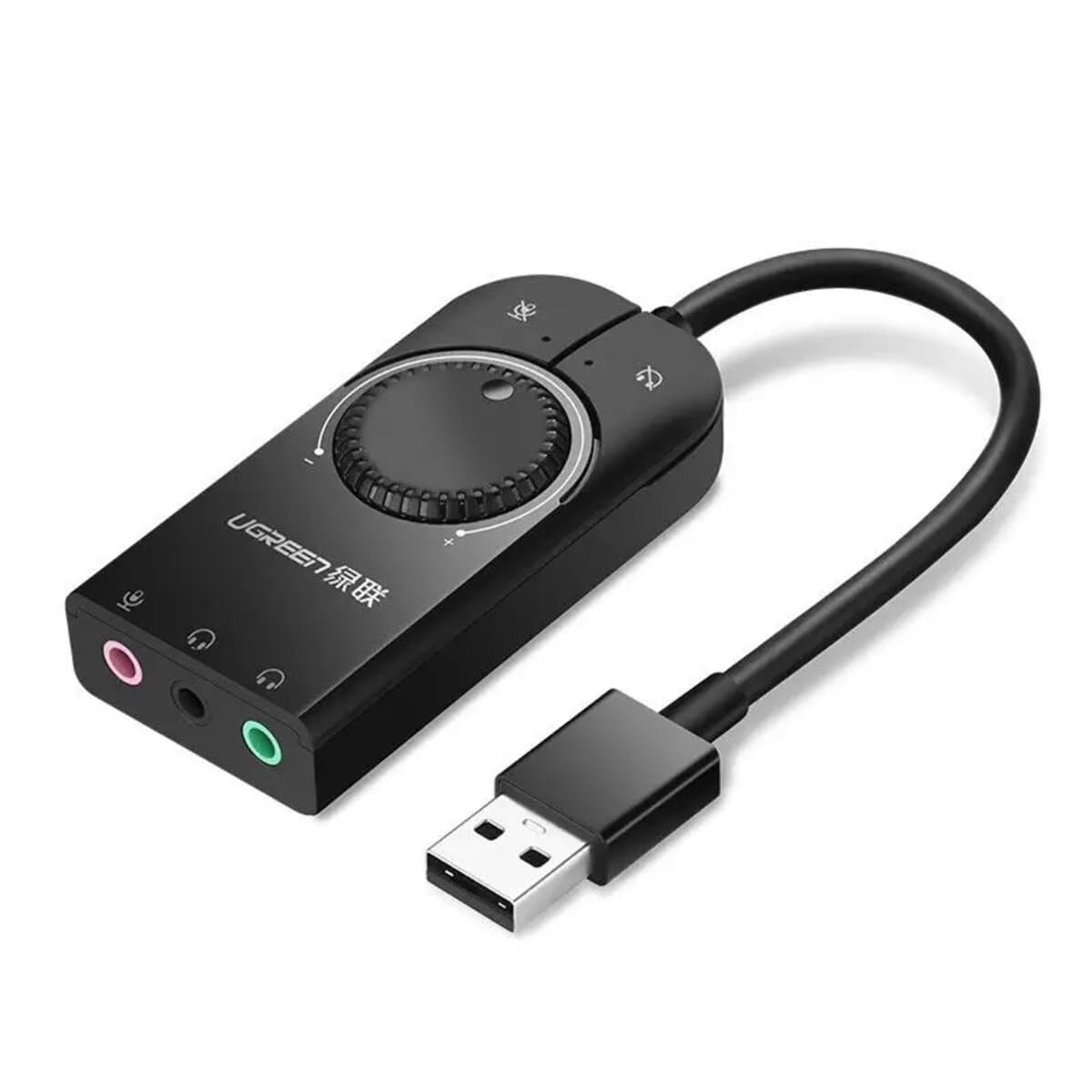 Звукова карта UGREEN CM129 USB External Stereo Sound Adapter 15cm Black (UGR-40964)