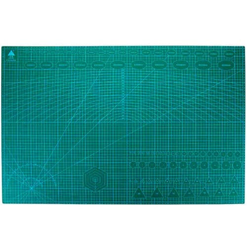 Двусторонний коврик с разметкой для резки пэчворка Cutting mat А1 3мм Green (535286)