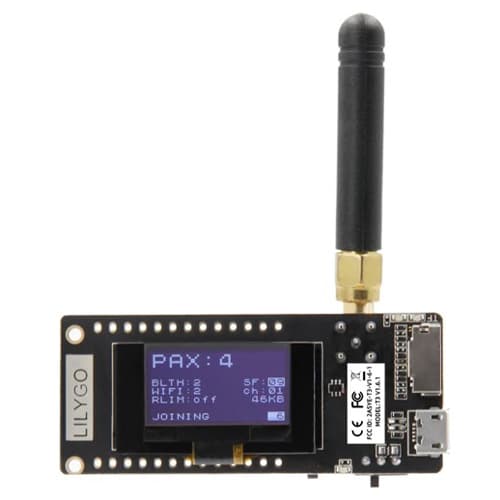 Плата розробника LILYGO TTGO LoRa32 T3 v1.6.1 ESP32 868МГц OLED Black (957075)