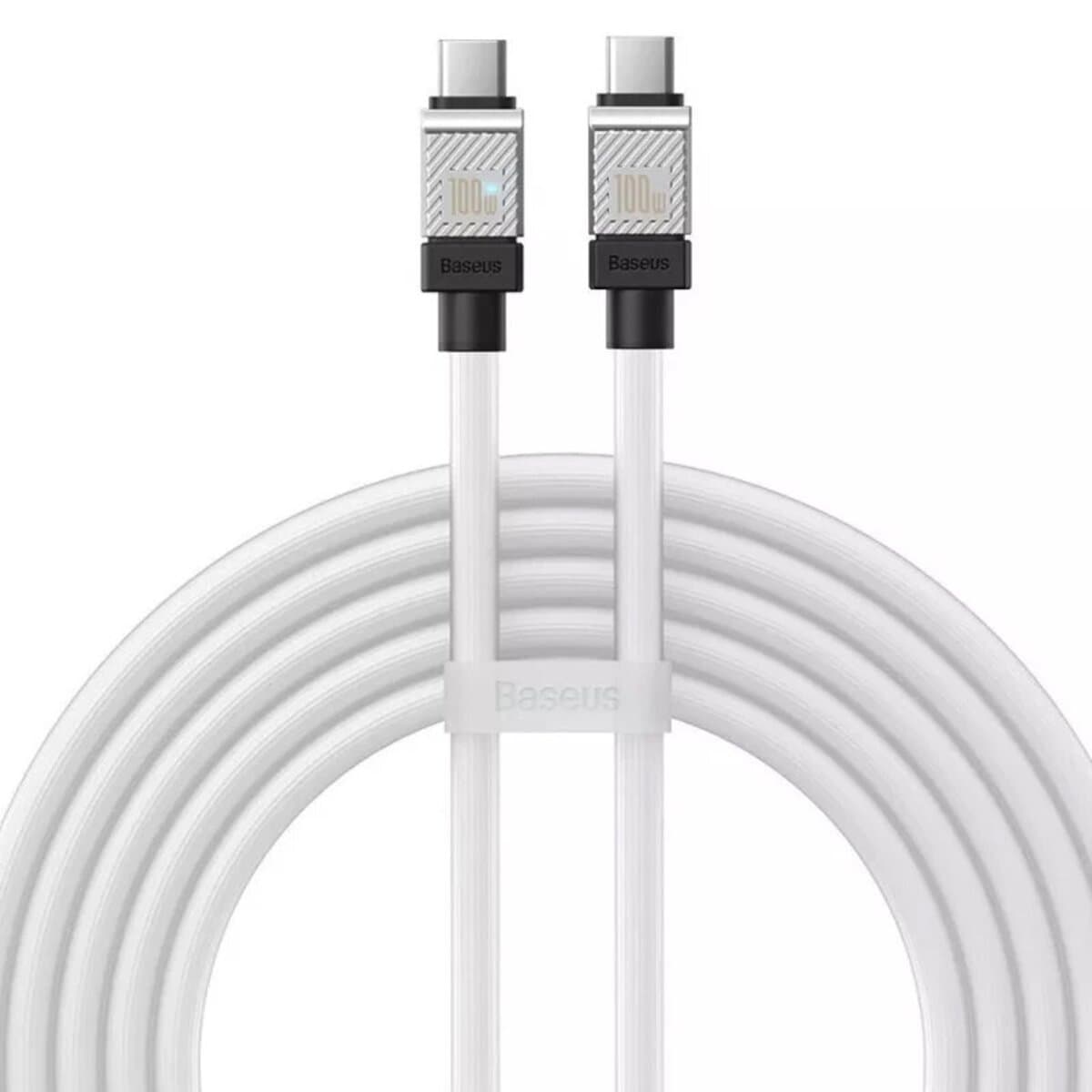 Кабель Baseus CoolPlay Series Fast Charging Cable Type-C to Type-C 100W 1m White (CAKW000202)