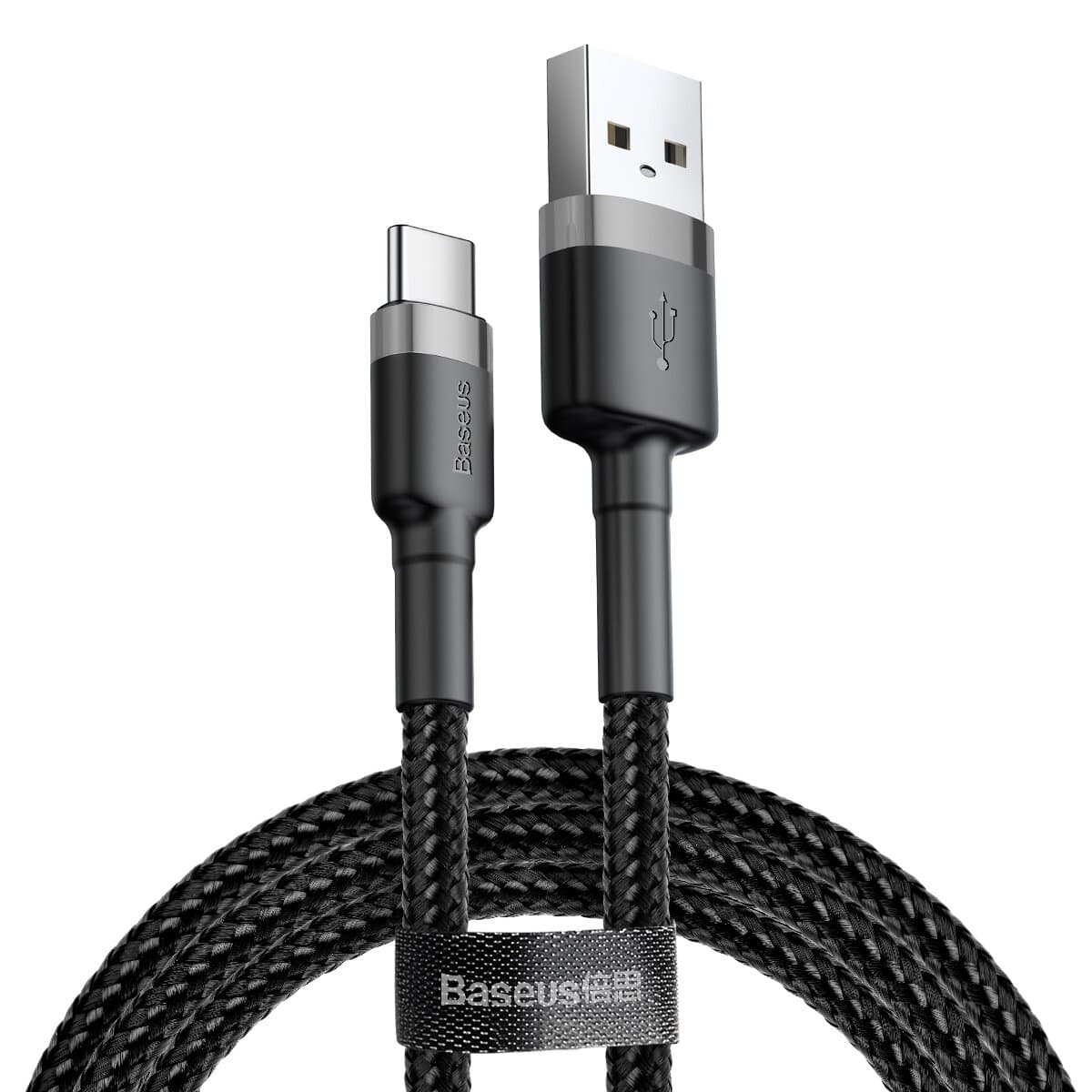 Кабель Baseus Cafule Cable USB to Type-C 3A 0.5m 480Mbps Black-Grey (CATKLF-AG1)