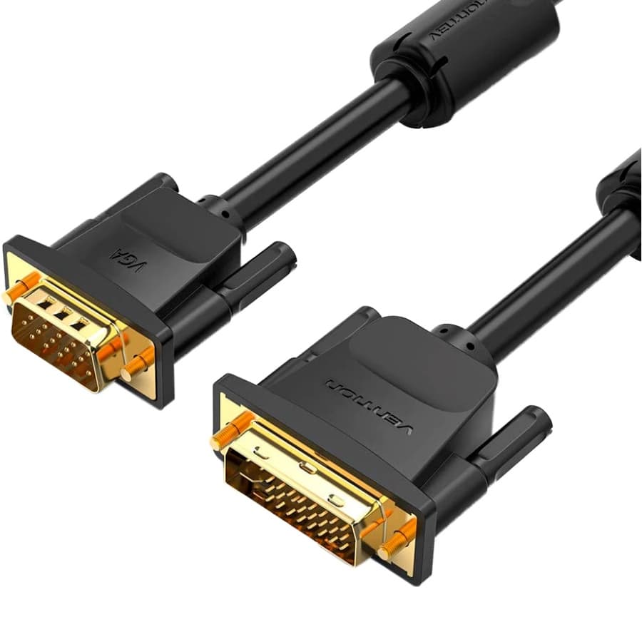 Кабель Vention DVI (24+5) M to VGA M 3м Black (EACBI)