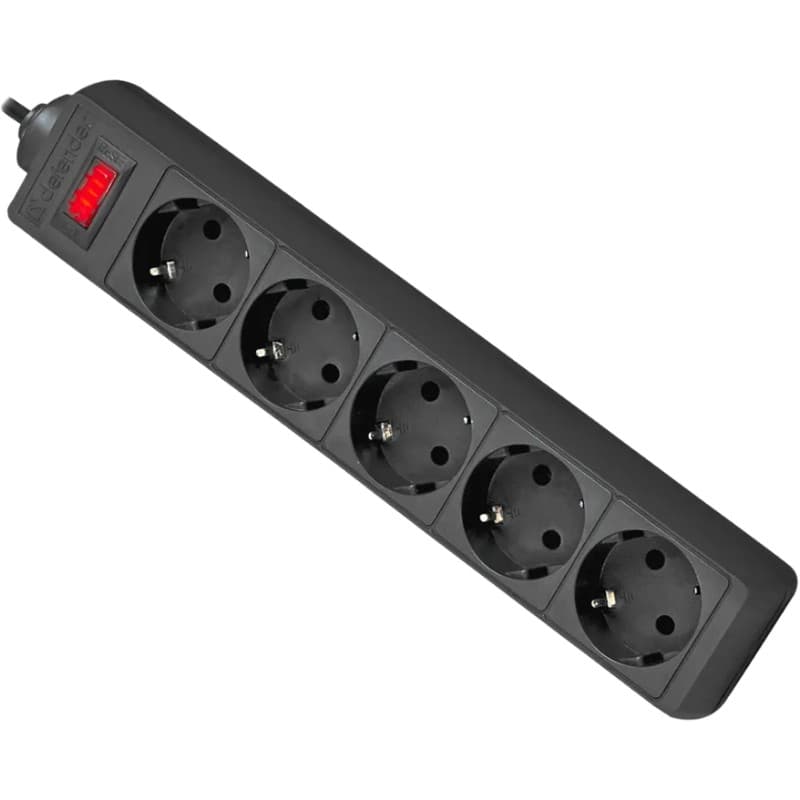 Мережевий фільтр подовжувач Power filtr 1.8м Defender ES 5 розеток з вимикачем Black (994840)