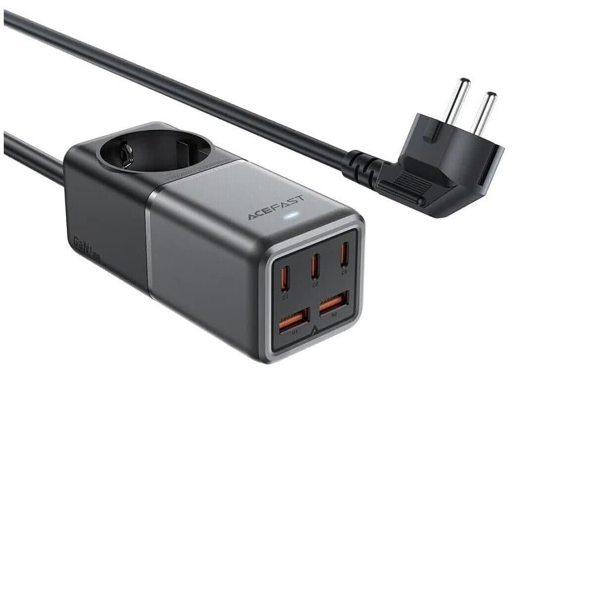 Мережевий фільтр ACEFAST Z2 PD75W GaN 3xUSB-C+2xUSB-A 1.5m Black (AFZ2)