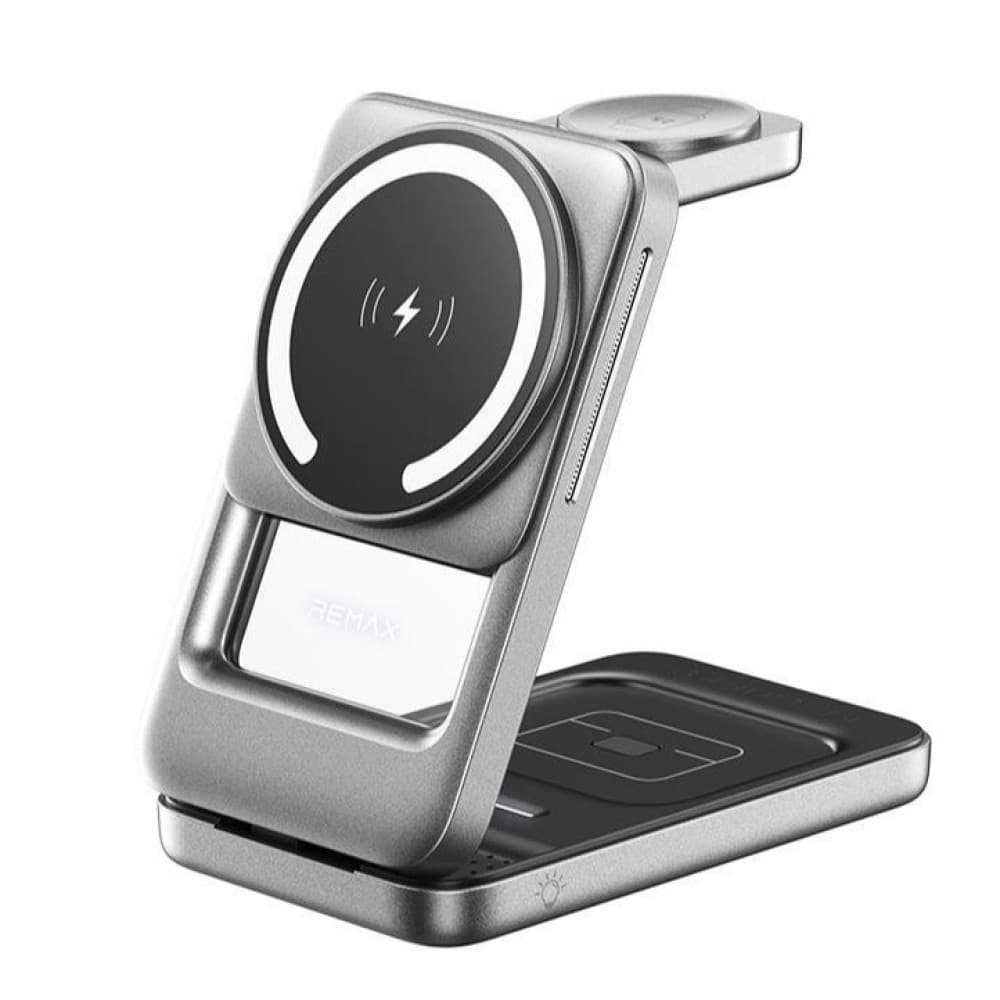 Бездротовий зарядний пристрій REMAX CW10 22.5W 3in1 upgrade free with built-in night light foldable magnetic wireless charger Black