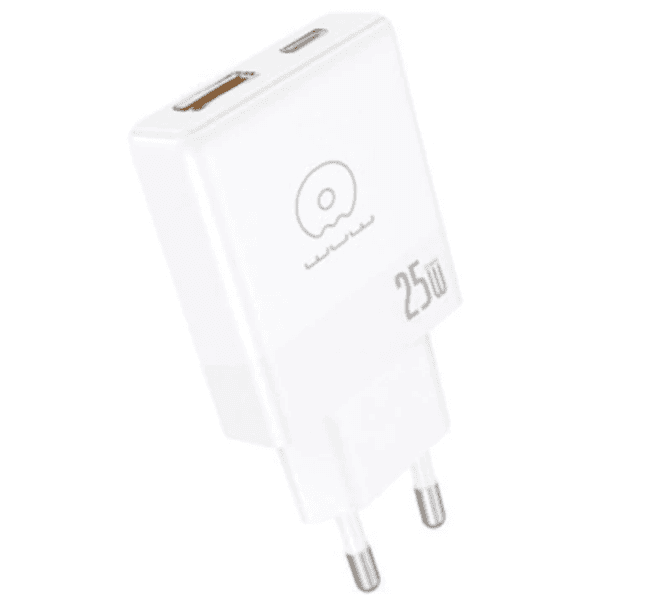 Зарядний пристрій WUW C217 PD 25W 1xUSB 1xType-C 2.1A White (C217)