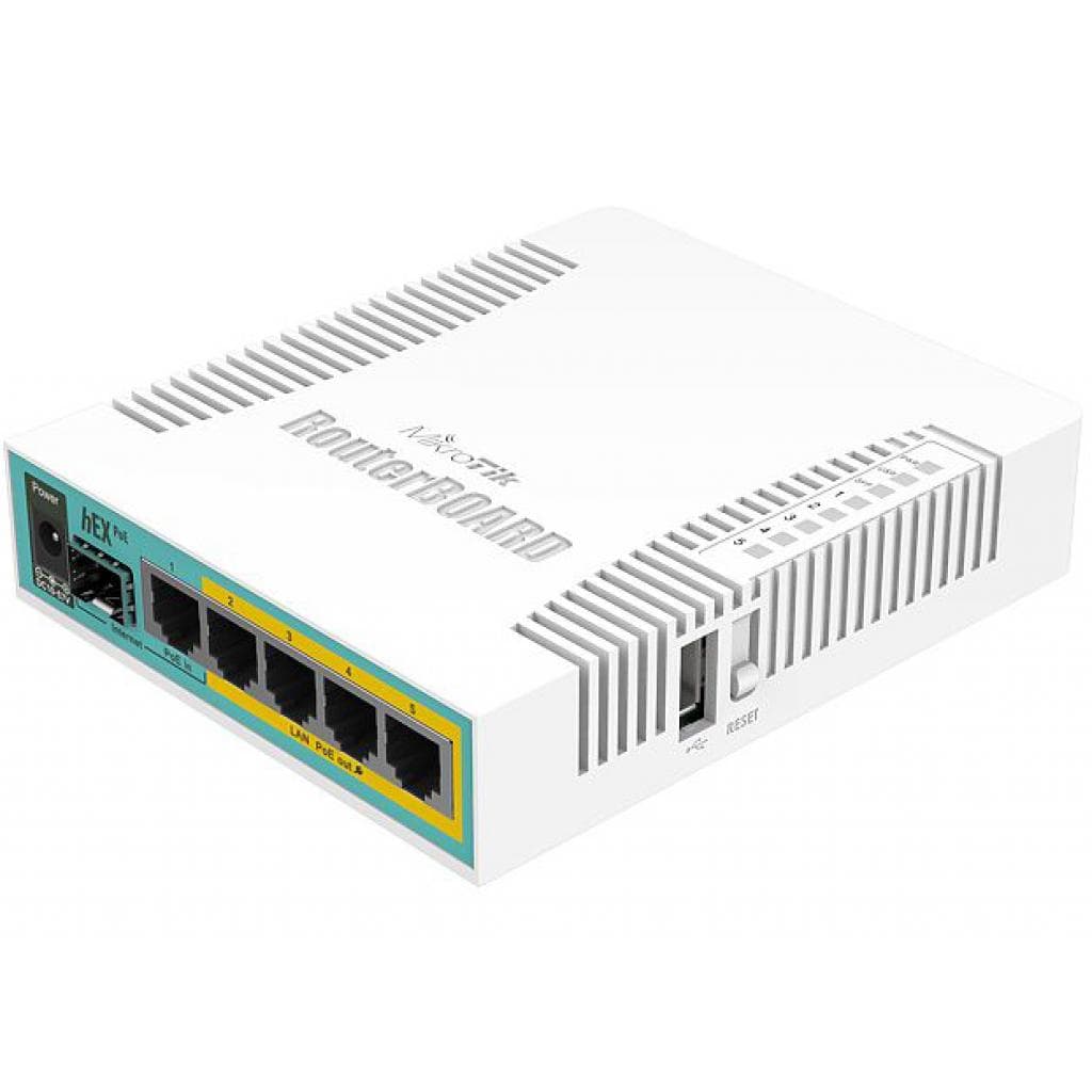 Маршрутизатор Mikrotik RB960PGS hEX PoE with 800MHz CPU 128MB RAM 5x Gigabit LAN four with PoE White