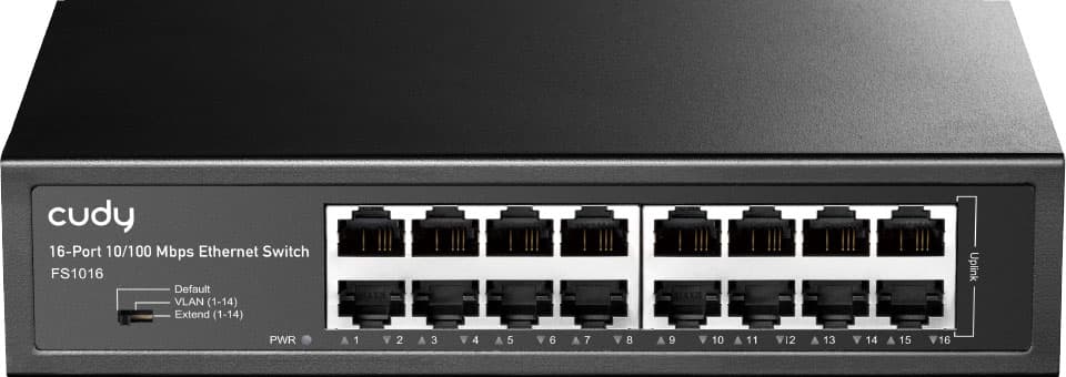 Комутатор Cudy FS1016 16 портовий 10/100M метал Black (FS1016_EU_V1.0)