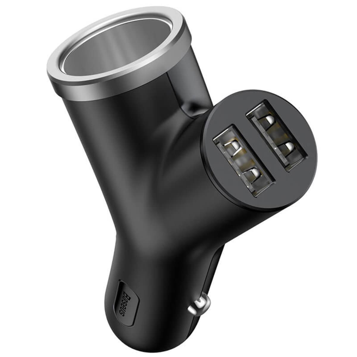 Автомобільний зарядний пристрій Baseus Y type dual USB+cigarette lighter extended car charger 3.1 A Black (CCALL-YX01)