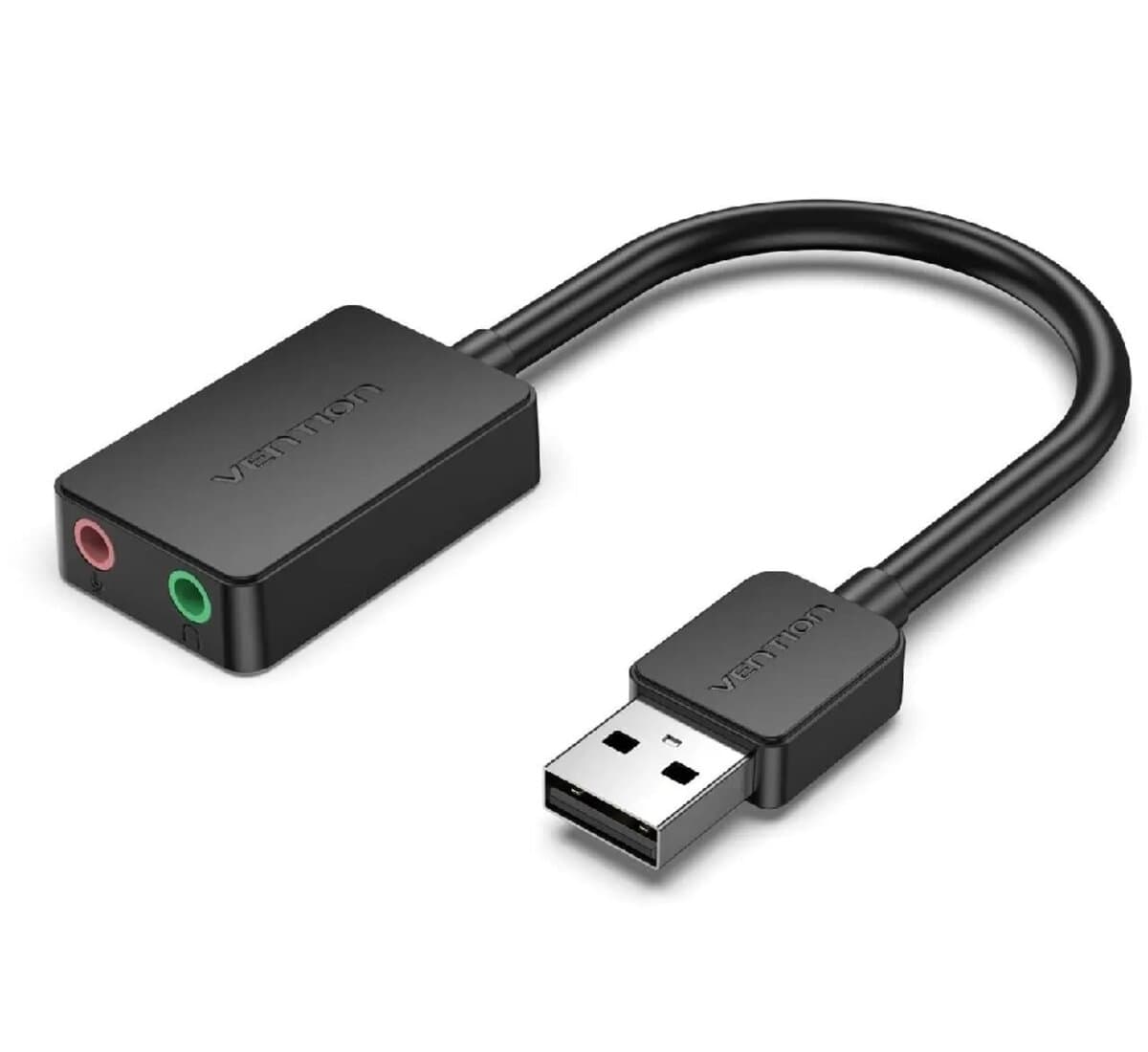 Звукова карта адаптер Vention 2-port USB External Sound Card 0.15m Black (CDYB0)