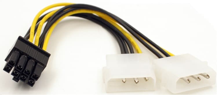 Кабель питания для видеокарты S0107 8pin M-2x Molex F Black