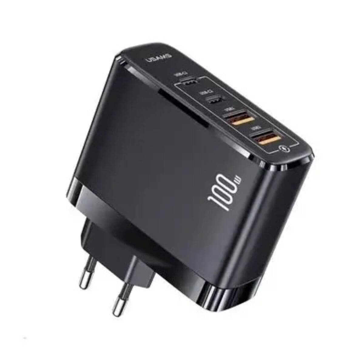 Зарядний пристрій USAMS-UC Fast Charger Kit UC Series T44 100W 4 Ports GaN Fast Charger EU + SJ524 U71 100W PD Cable 1.2m Black (UCTZ01)