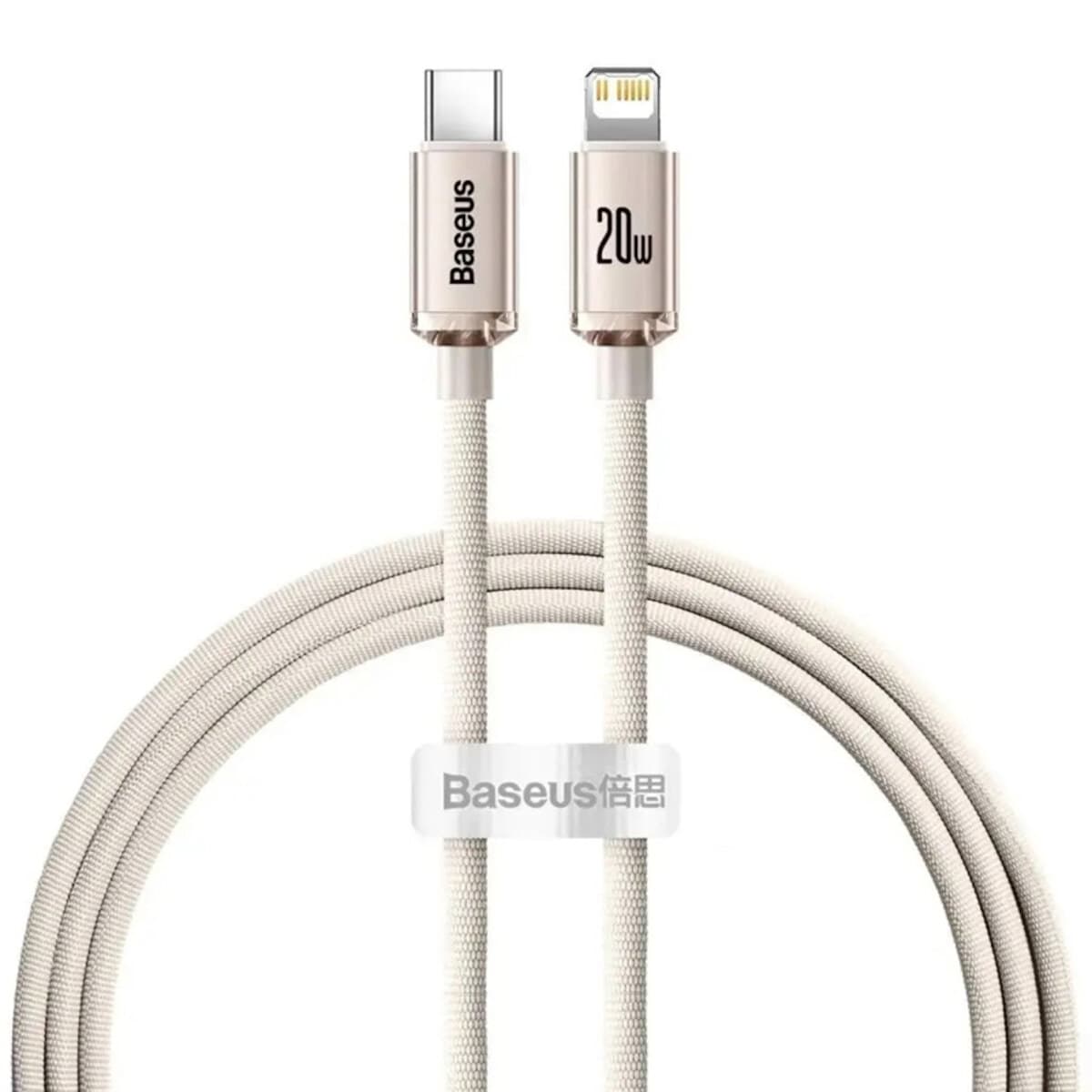 Кабель Baseus Crystal Shine Series Fast Charging Data Cable Type-C to Lightning 20W 1.2m Pink (CAJY001304)