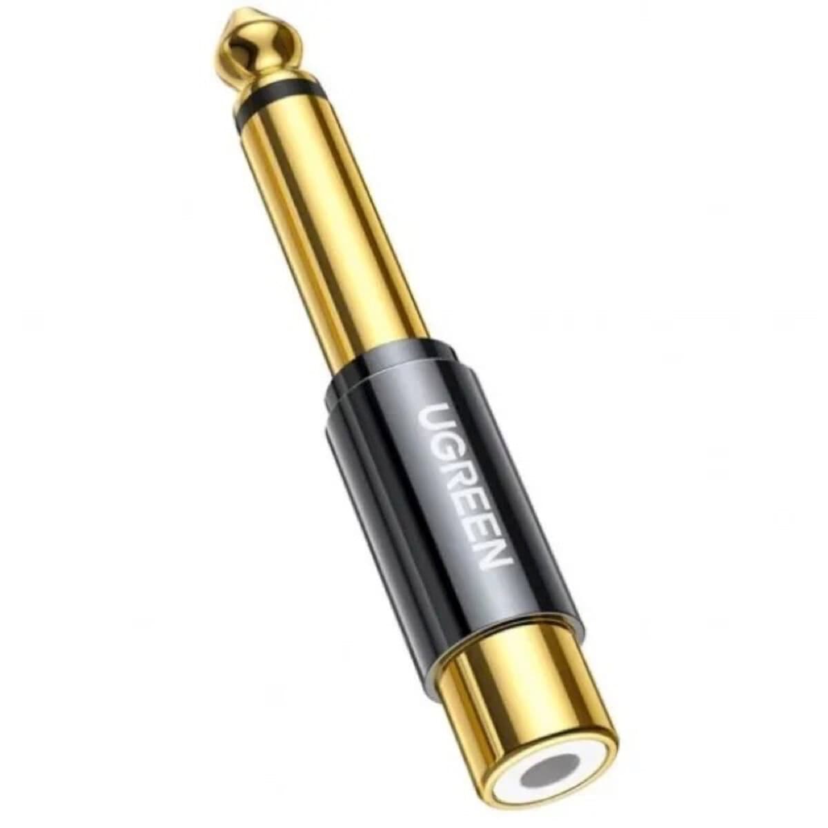 Перехідник UGREEN AV169 6.35mm Male to RCA Female Adapter Grey (UGR-80731)