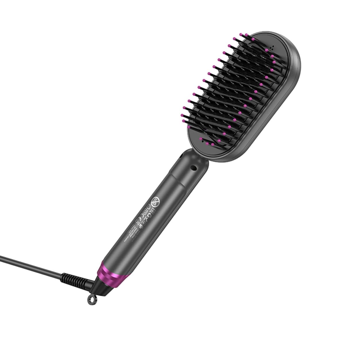 Фен щітка з цифровим LCD дисплеєм HOCO HP44 Electric straightening hair comb with digital display EU Rose Red