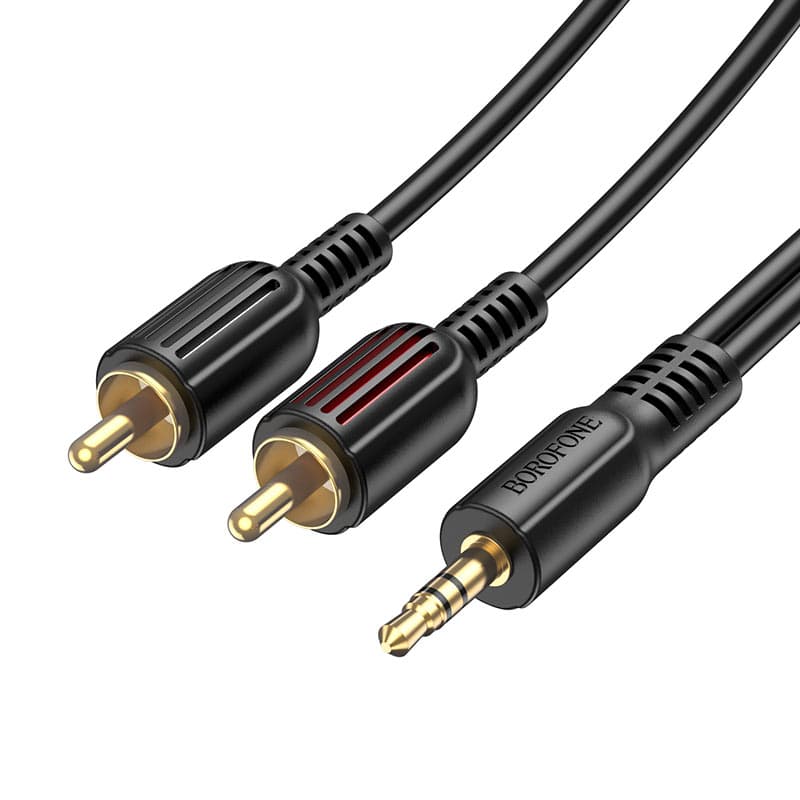 Аудіокабель BOROFONE BL11 3.5mm male to double lotus RCA PVC 1.5m Black