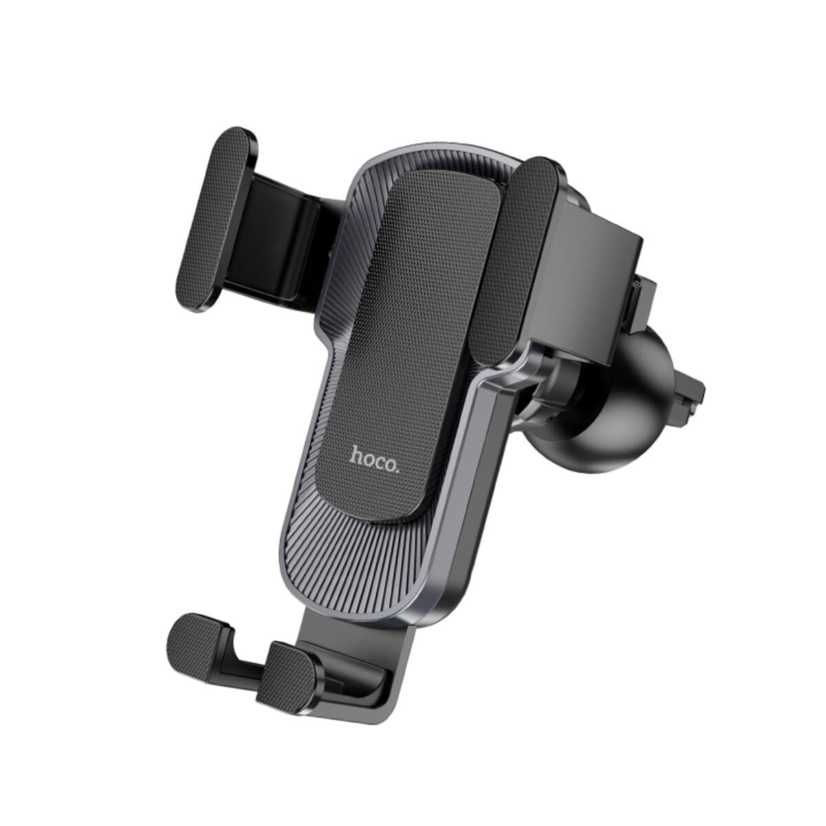 Автомобільний тримач автотримач HOCO CA103 vertical and horizontal air outlet gravity car holder Black Metal Gray