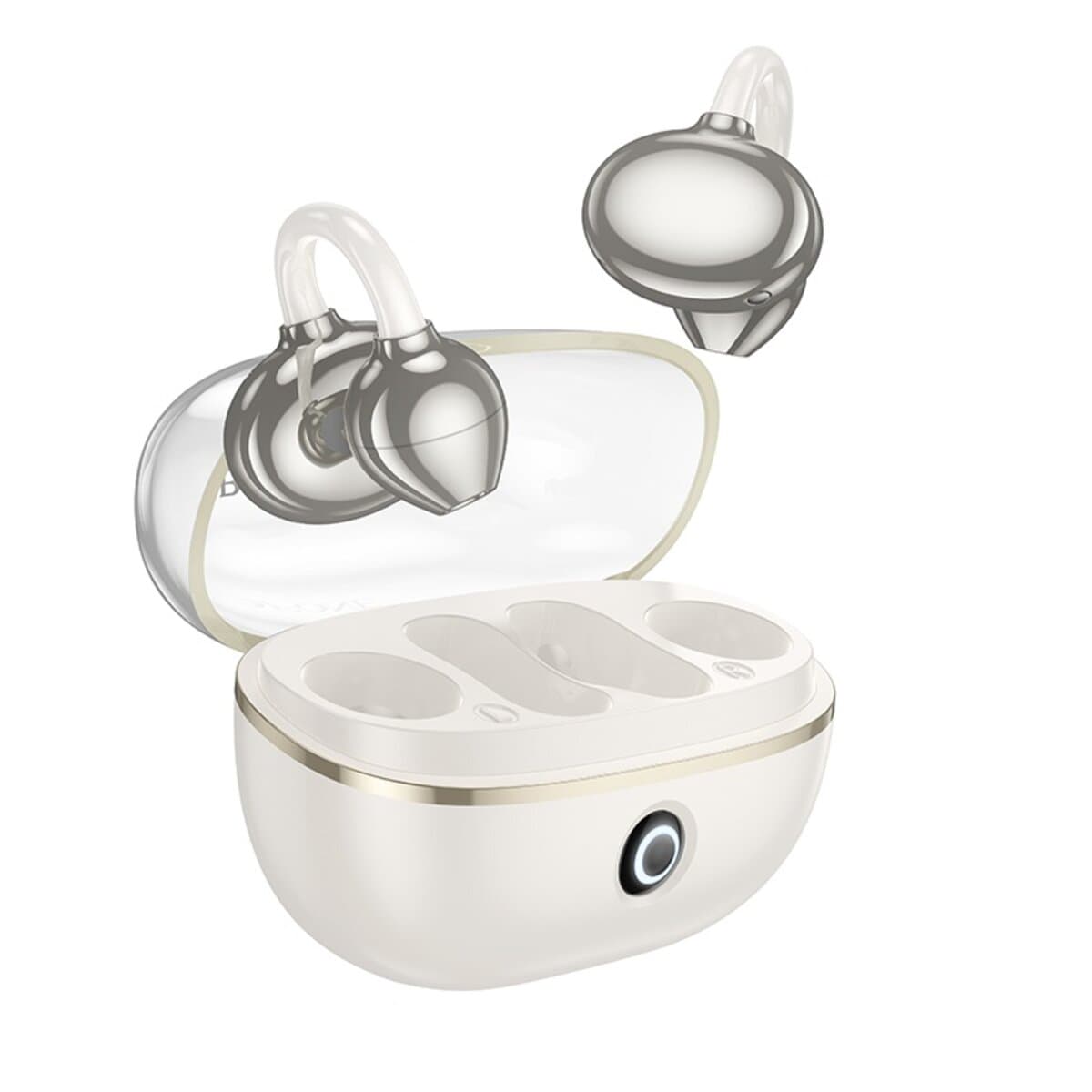 Беспроводные наушники BOROFONE FQ5 Spirit clip-on true wireless BT5.4 headset 400mAh Milky White