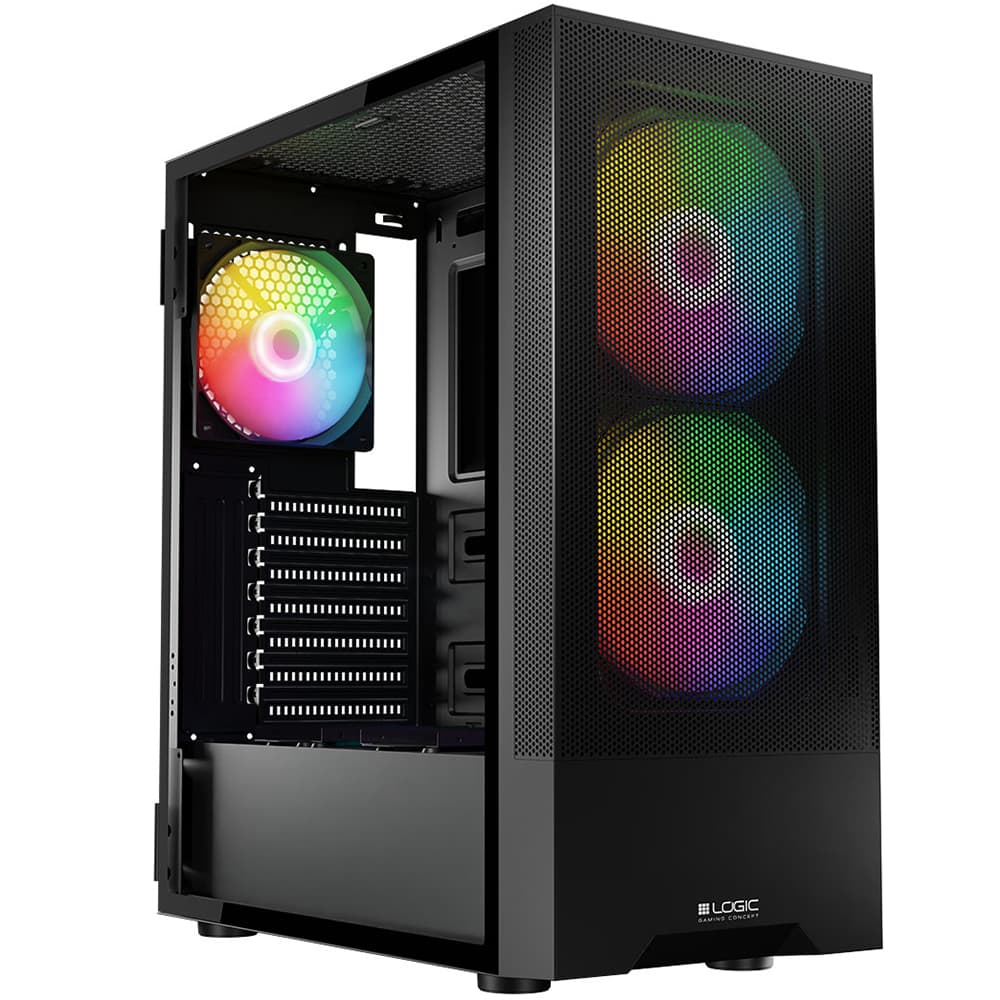 Корпус для комп'ютера LogicConcept ARYA MESH+GLASS ARGB 2х140мм+1х120мм без БП ATX Black (AT-ARYA-10-000000-0002)