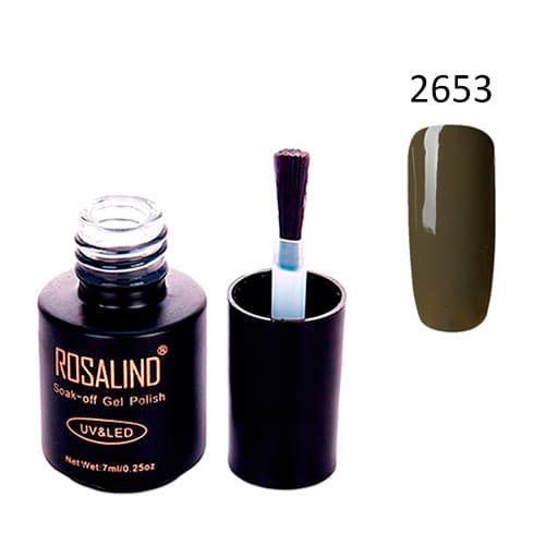 Гель-лак для нігтів манікюру Rosalind 7мл шелак для UV LED 2653 Dark Green (439114)