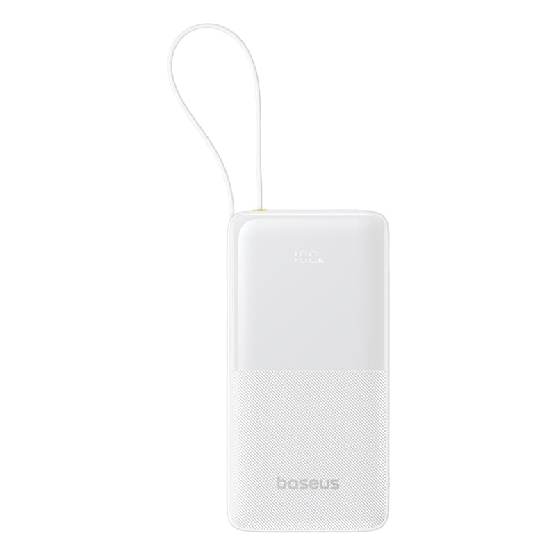 Powerbank павербанк УМБ Baseus Bipow 2 Digital Display With Built-in USB-C Cable 20000mah 20W White (P10077101213-01)