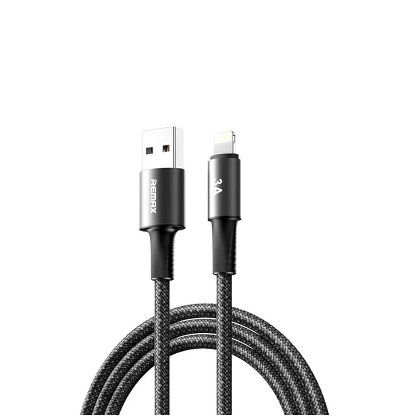 Кабель REMAX CB25 WindSpeed Series 3A 1.2m Fast charging aluminum alloy braided data cable USB to Lightning Black