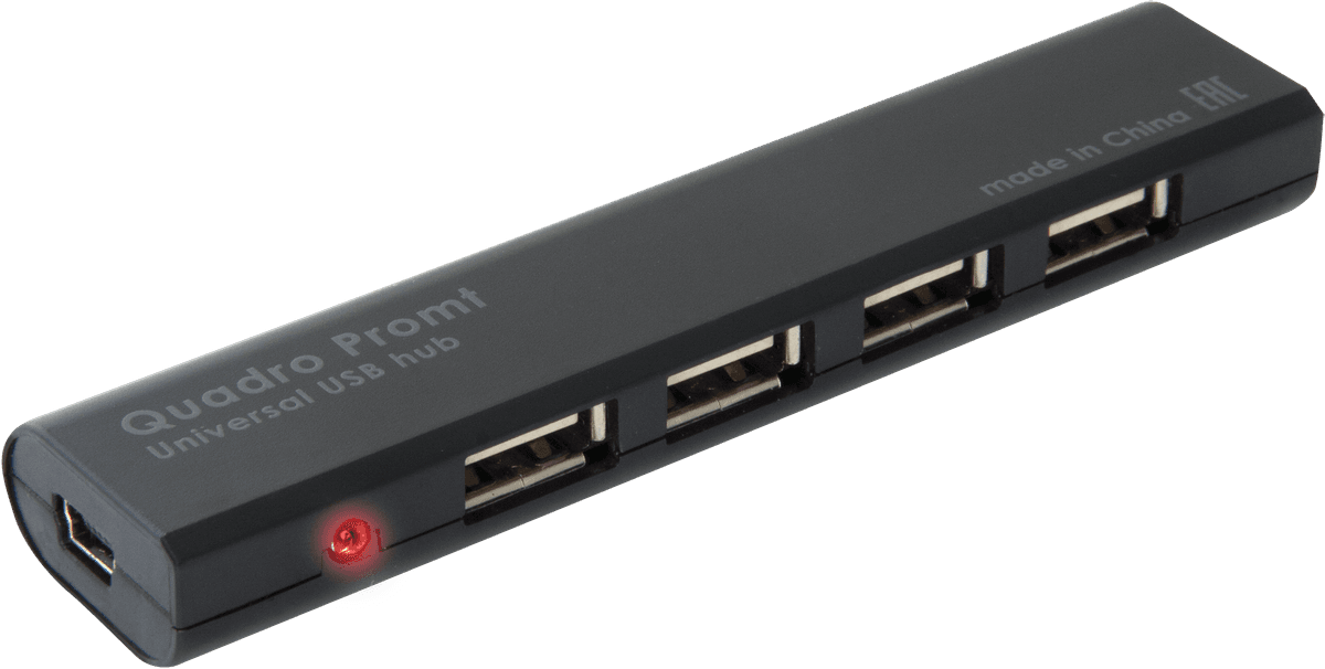 USB хаб Defender Quadro Promt Hub USB 2.0 4 порта Black (83200)