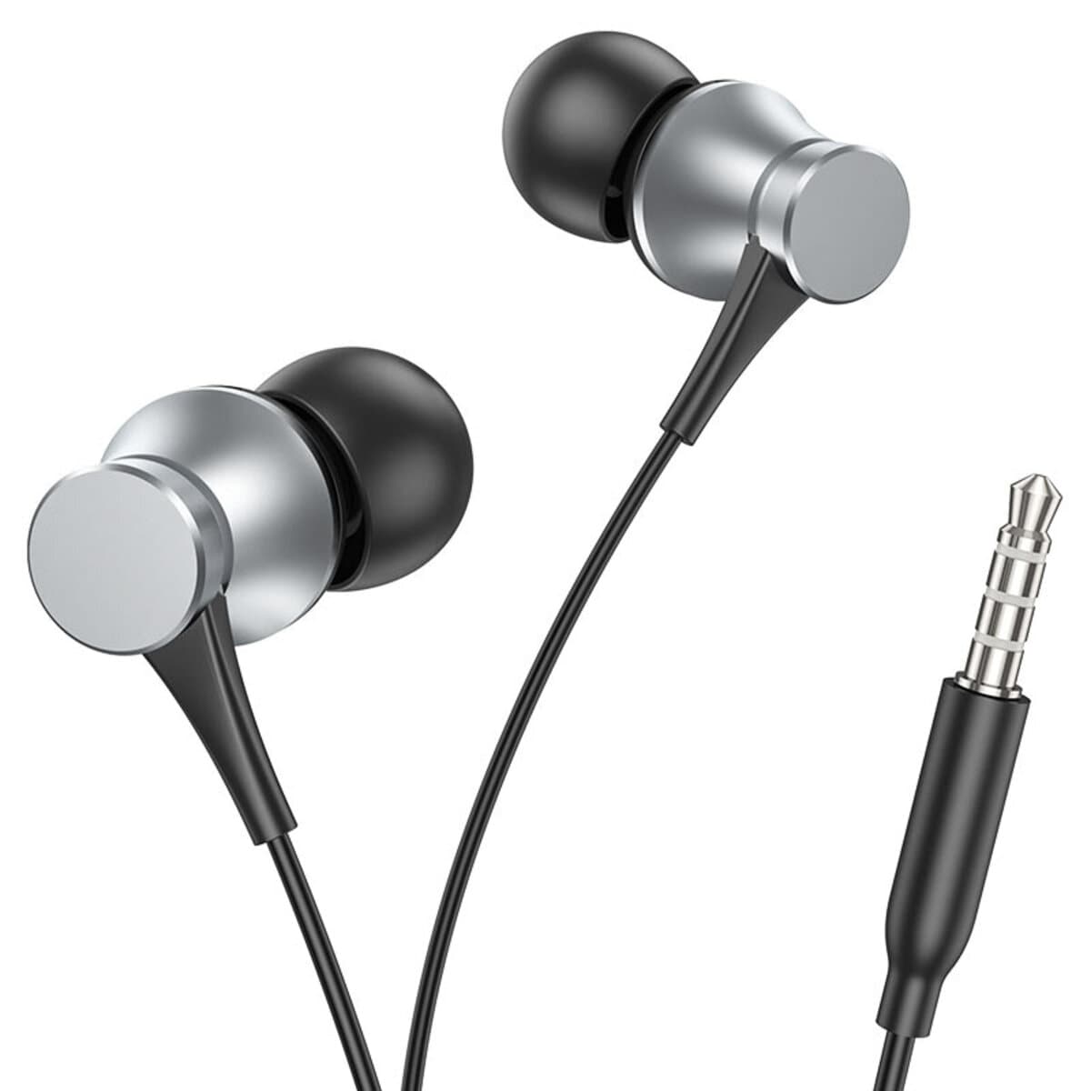 Дротові навушники BOROFONE BM73 Platinum універсальні earphones with microphone 3.5мм 1.2м Metal Gray (BM73MG)