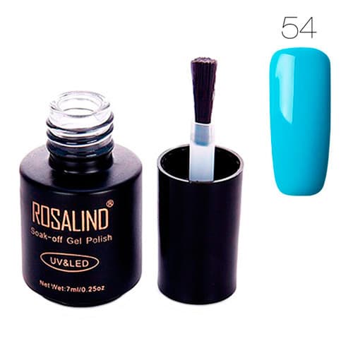 Гель-лак для нігтів манікюру Rosalind 7мл шелак для UV LED 54 Blue (313012)
