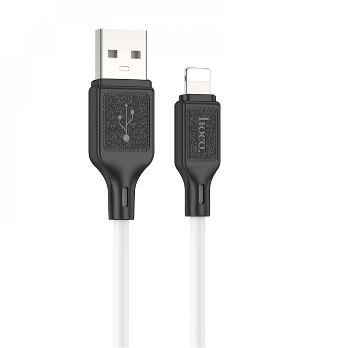 Кабель HOCO X90 Cool silicone charging data cable USB to Lightning 2.4A 1m White