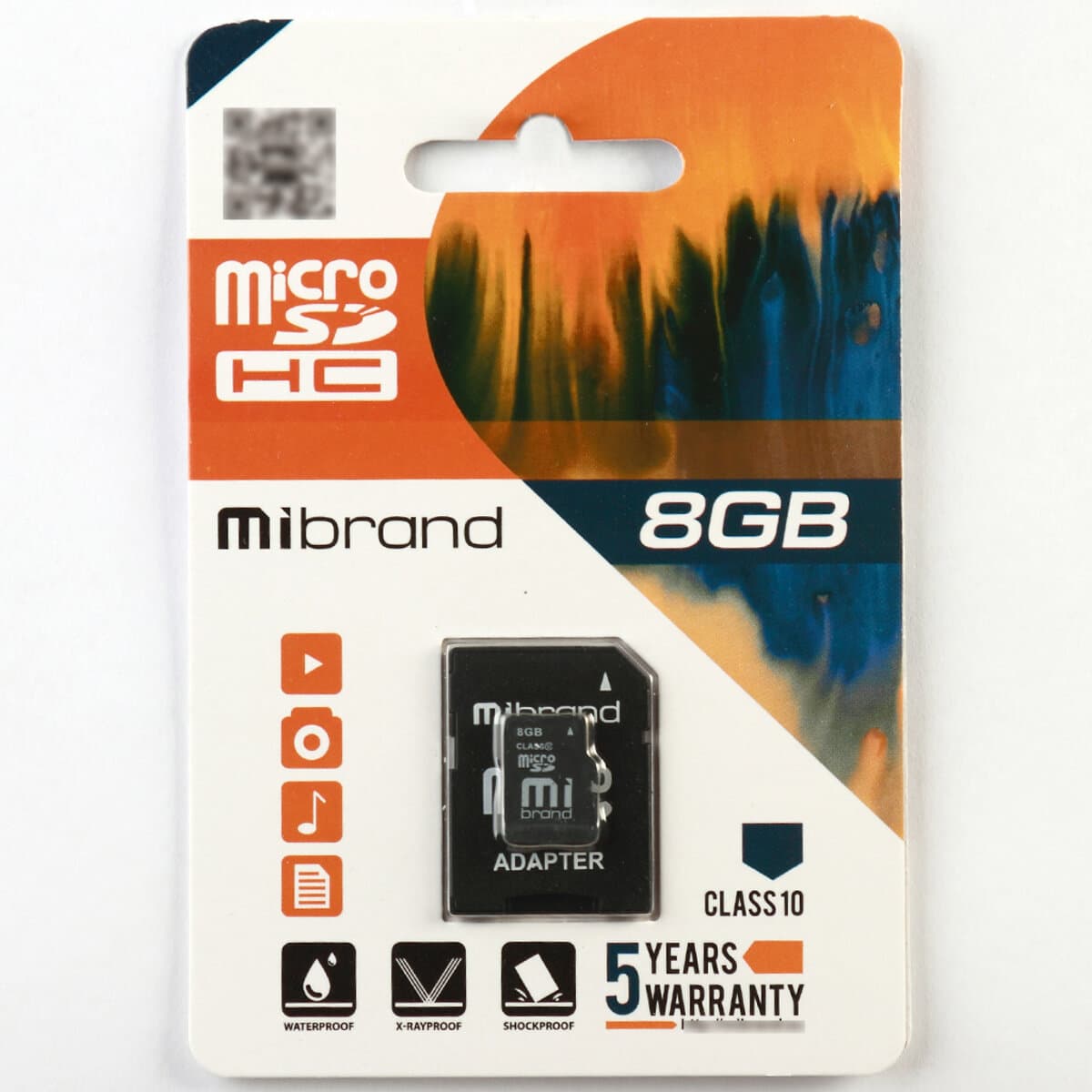 Карта пам'яті Mibrand 8Gb microSDHC class 10 adapter SD (MICDHC10/8GB-A)