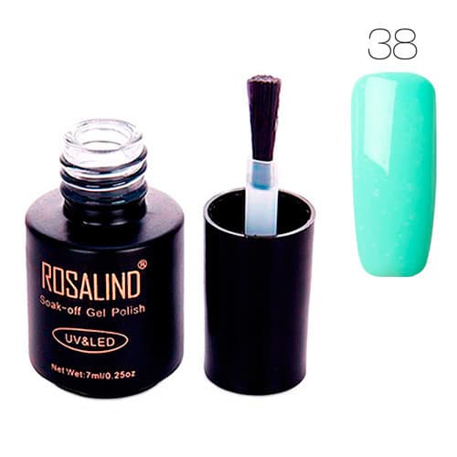 Гель-лак для нігтів манікюру Rosalind 7мл шелак для UV LED 38 Light Turquoise (312634)
