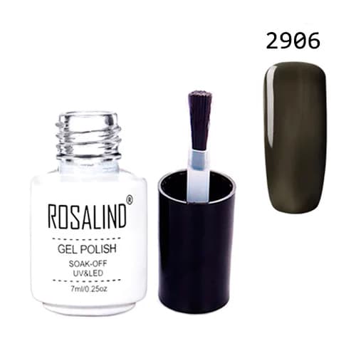 Гель-лак для нігтів манікюру Rosalind 7мл шелак для UV LED 2906 Dark Grey (357971)