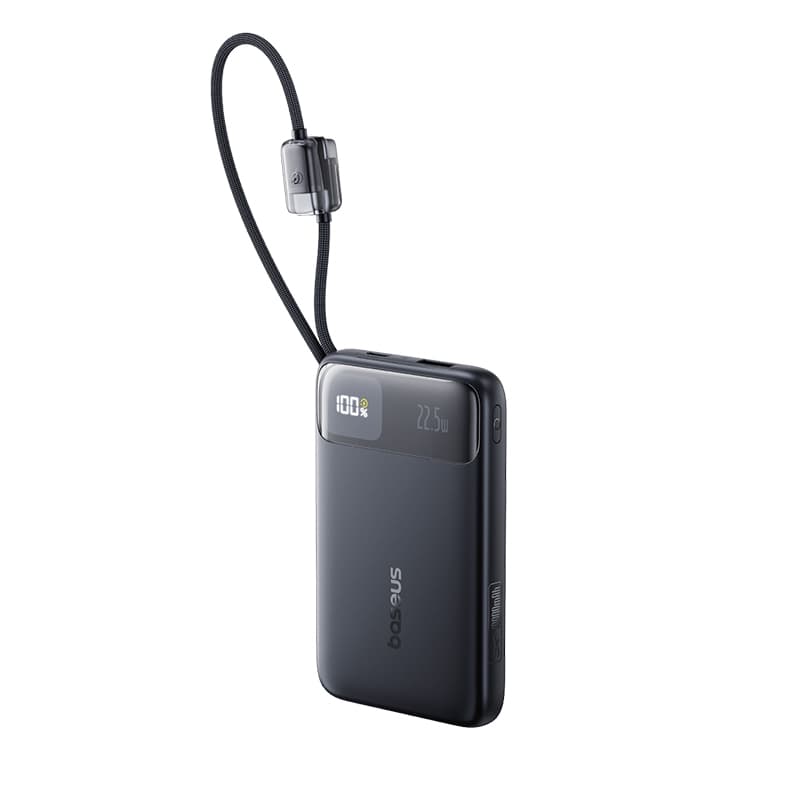 Powerbank павербанк УМБ Baseus EnerFill FC11 Digital Display with Dual Built-in Cables 10000mAh 22.5W Black (E0027R04)