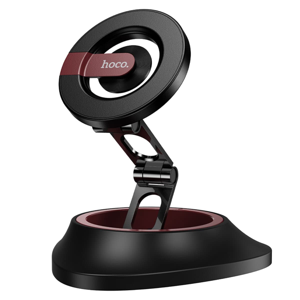 Держатель для телефона автодержатель HOCO H90 Tower folding ring magnetic car holder dashboard Black